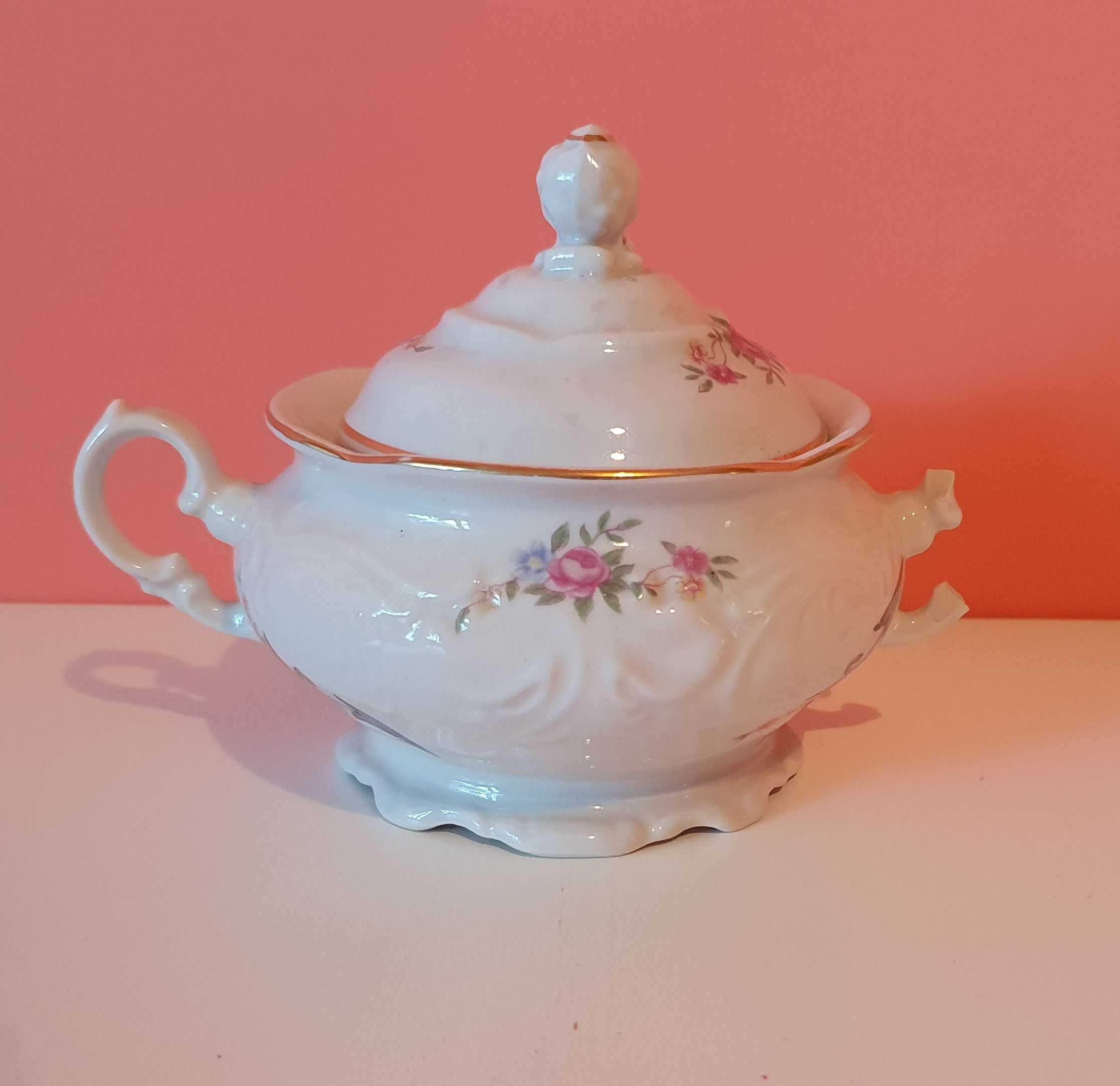 porcelana Wałbrzych - zestaw na 11 osób - PRL, vintage