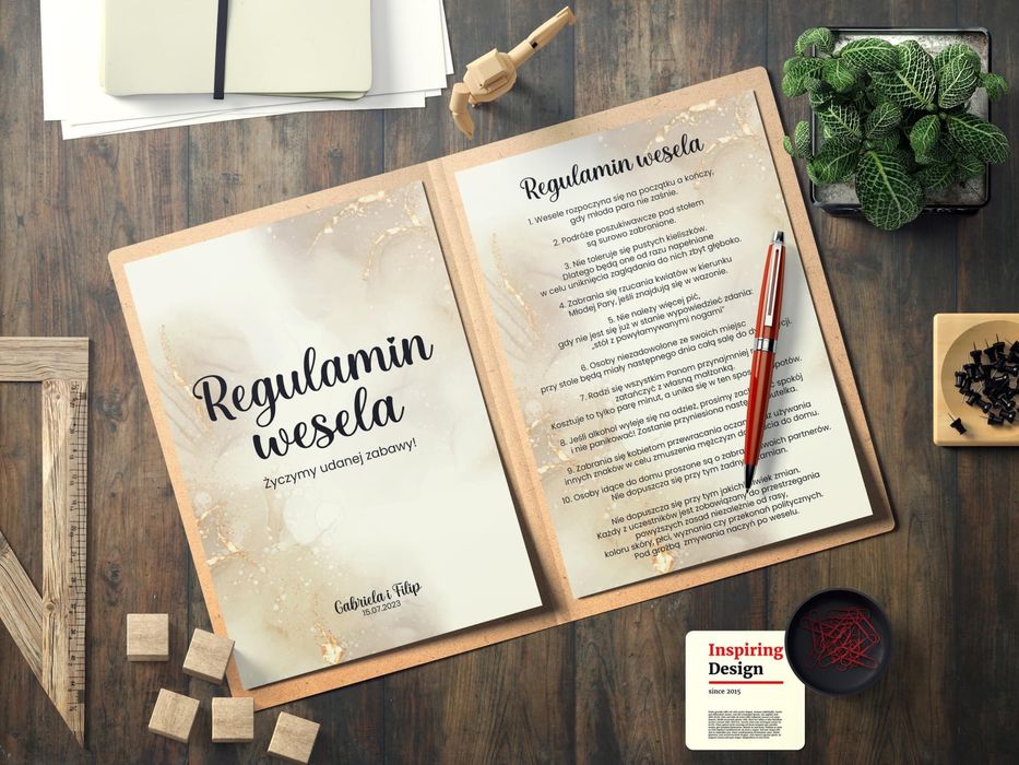 Regulamin ślubny wesele ślub dla gości PDF