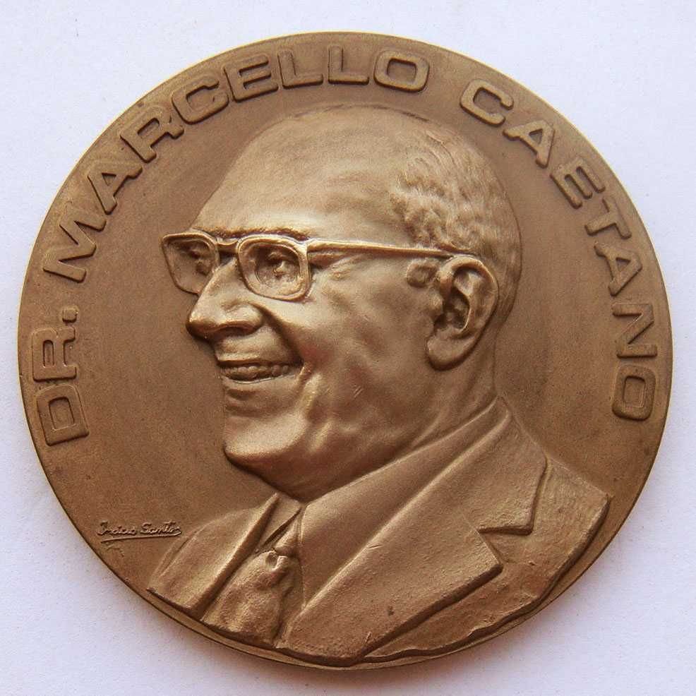 Medalha Bronze Estado Novo Presidente Marcello Caetano Ultramar 1969