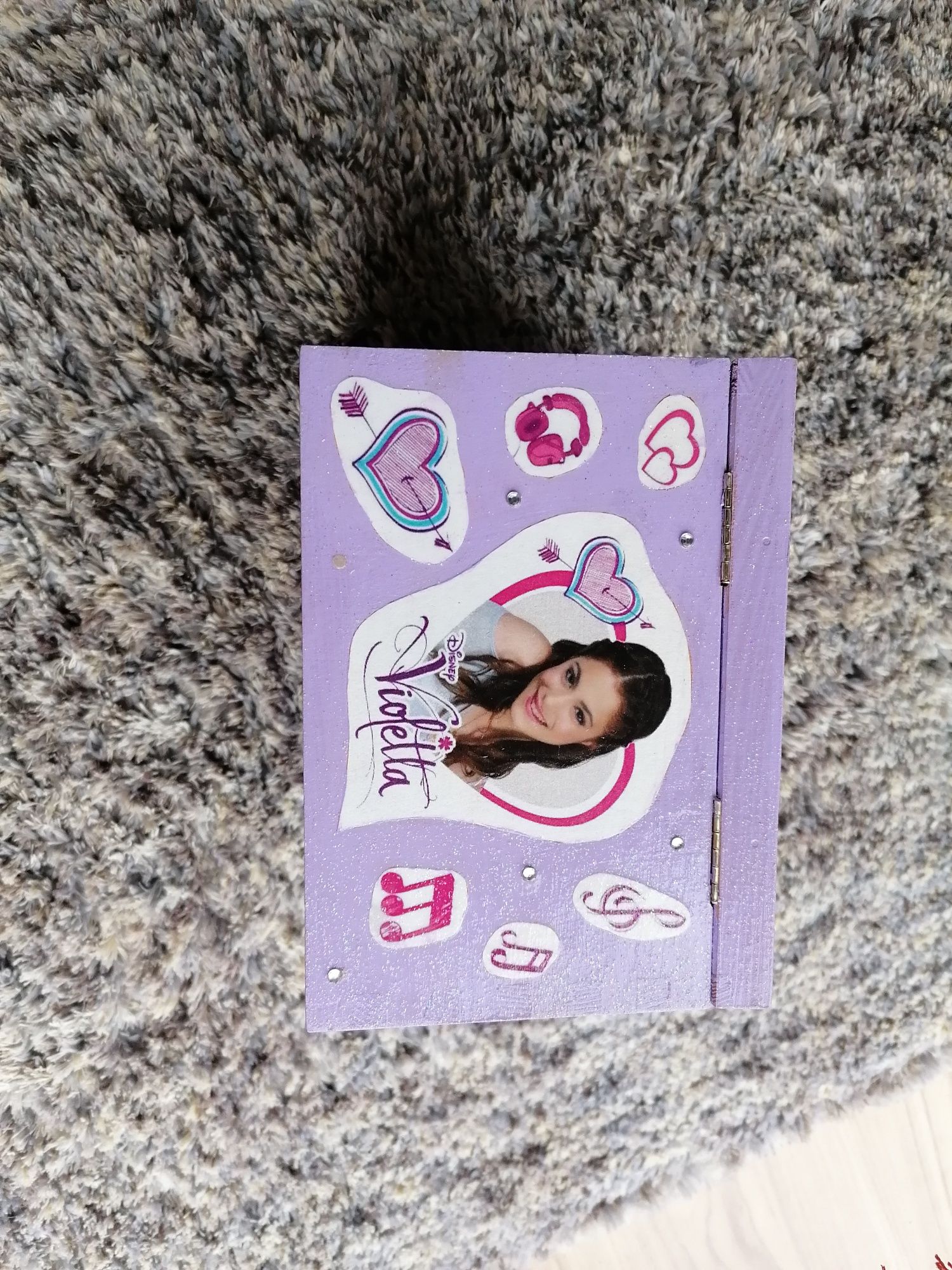 Szkatułka pudełko decoupage Violetta + torba