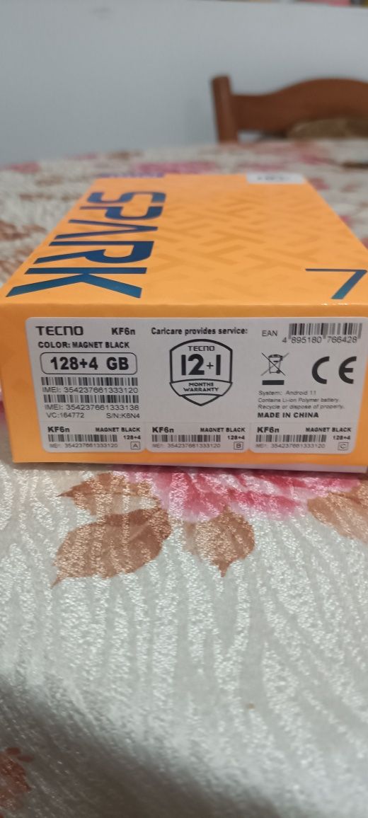 Tecno spark 7  128/4