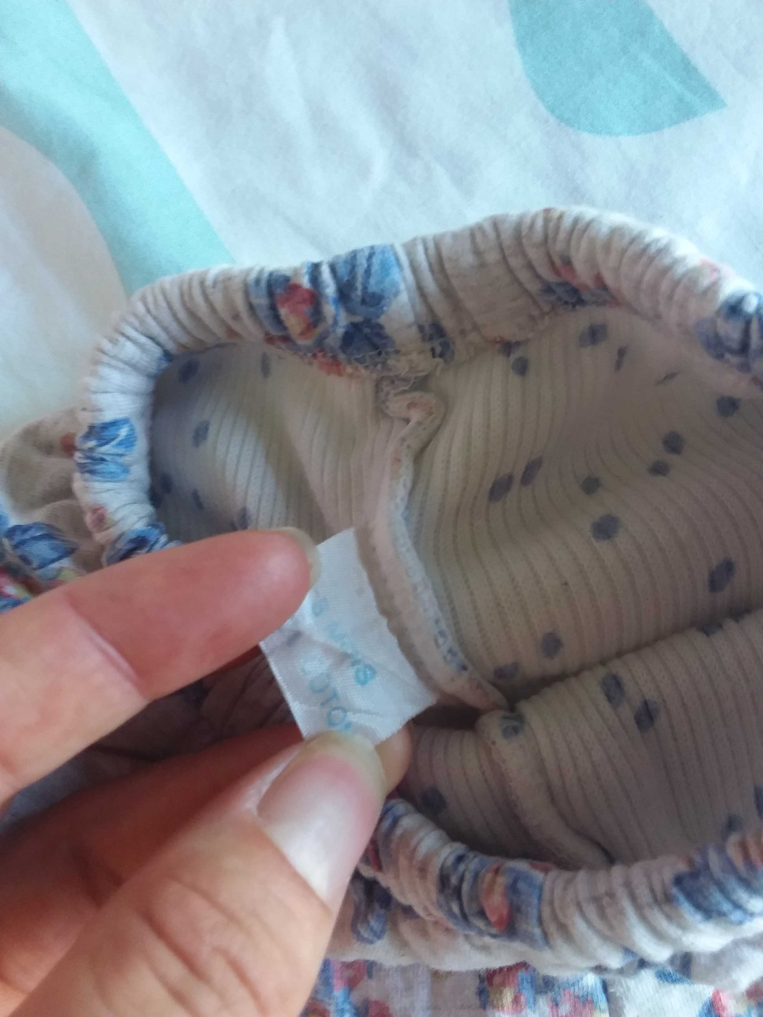 Calças bebé com padrão, tamanho 0-6 meses, 100% algodão