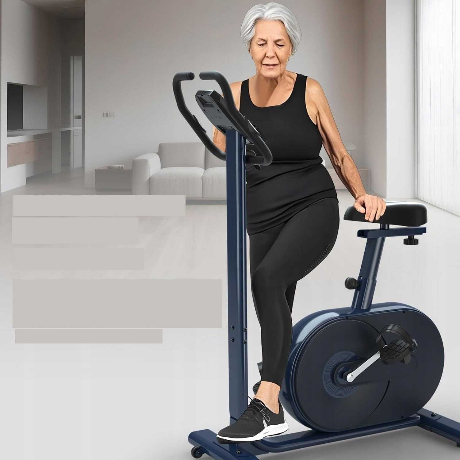 Ergometr cichy rower treningowy 24 duży monitor waga użytkownika 150kg