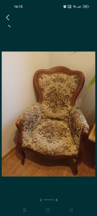 Komplet wypoczynkowy w stylu vintage Ludwik kanapa i dwa fotele