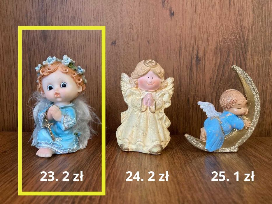 Aniołki, różne wielkości i materiały