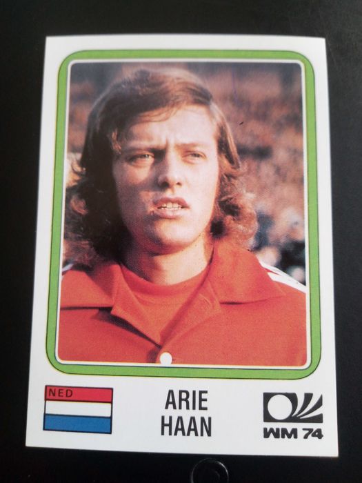 Cromo Panini World Cup Story de Arie Haan no Mundial 74 na Alemanha