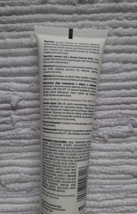 ReprinticColor Protect krem ochronny do codziennej pielęgnacji tatuaży