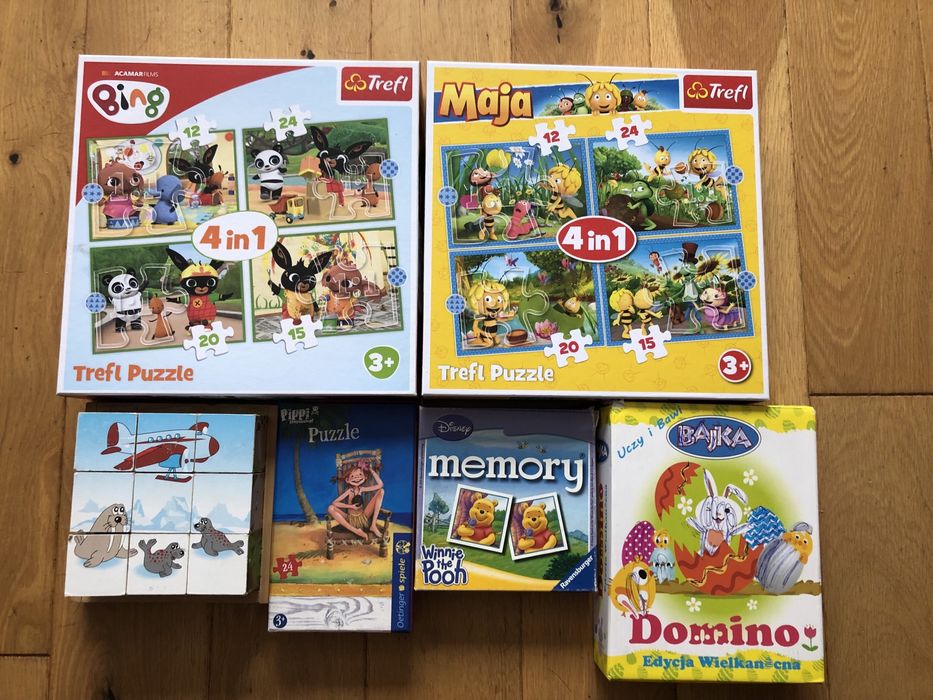 Puzzle Trefl Bing, Pszczolka Maja, Memory, domino