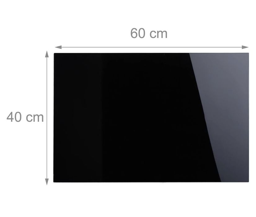 Tablica magnetyczna do pisania,bez ramy, szklana,60x40 cm czarna