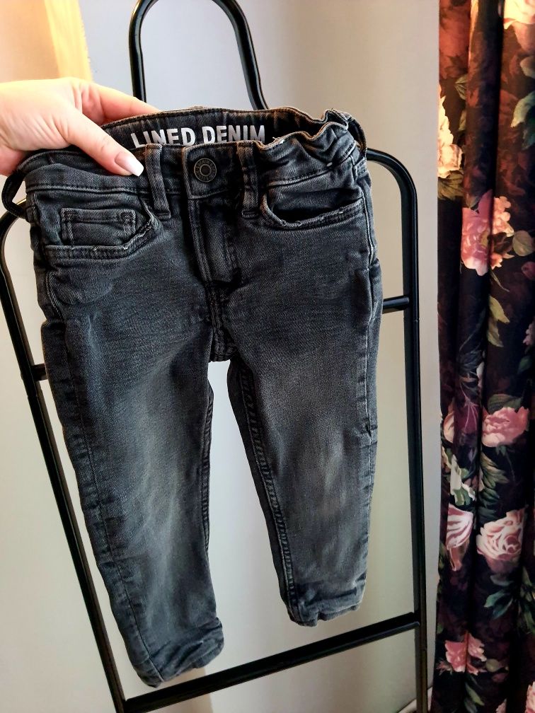 Spodnie jeansowe jeansy skinny, ocieplane Denim 98cm 2-3 lata
