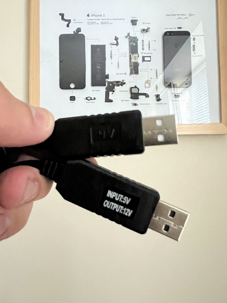 Кабель для живлення роутера з USB перетворювачем з 5v до 9/12V