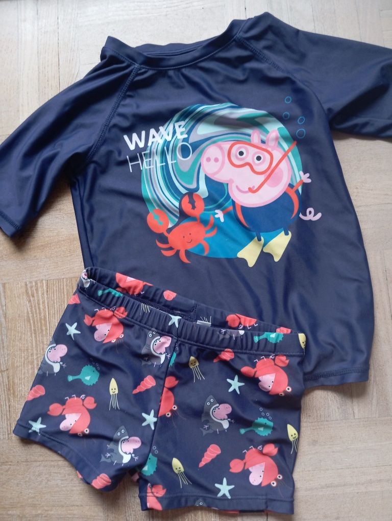 Komplet 110 plażowy UV  kostium koszulka świnka Peppa