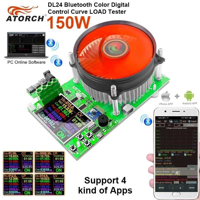 Тестер емкости аккумуляторов ATORCH DL24 180 Вт электронная нагрузка