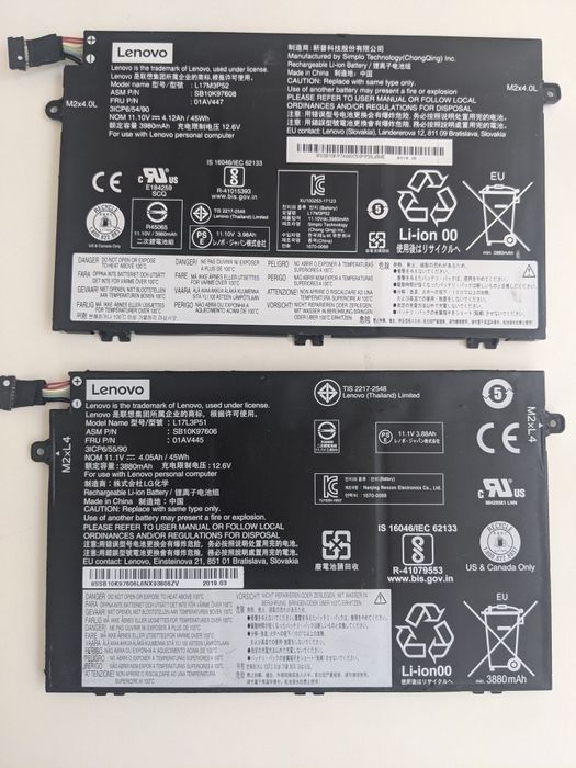 Оригінальна батарея Lenovo ThinkPad E480 E485 E490 E580 E585 E590 R480