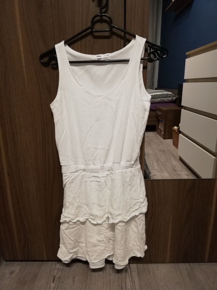 Biała krótka sukienka/tunika sinsay xs