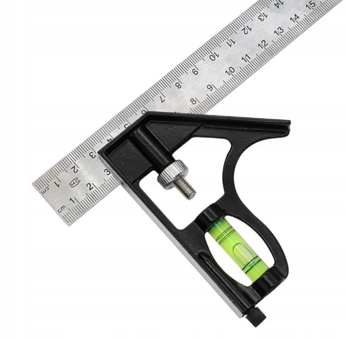 Profesjonalny Kątownik Stolarski z Poziomicą i Ołówkiem 300mm