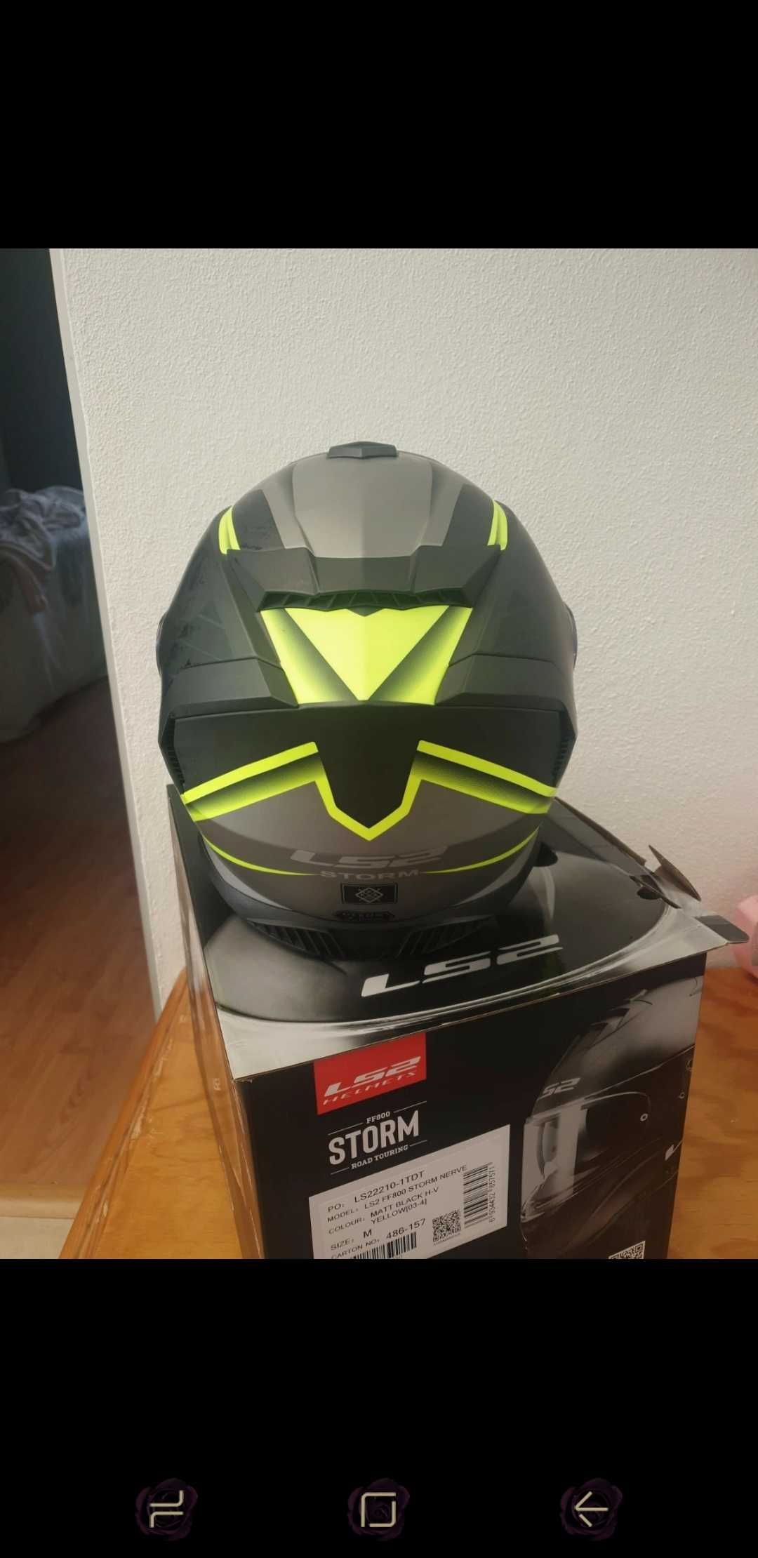 Capacete mota preto e verde