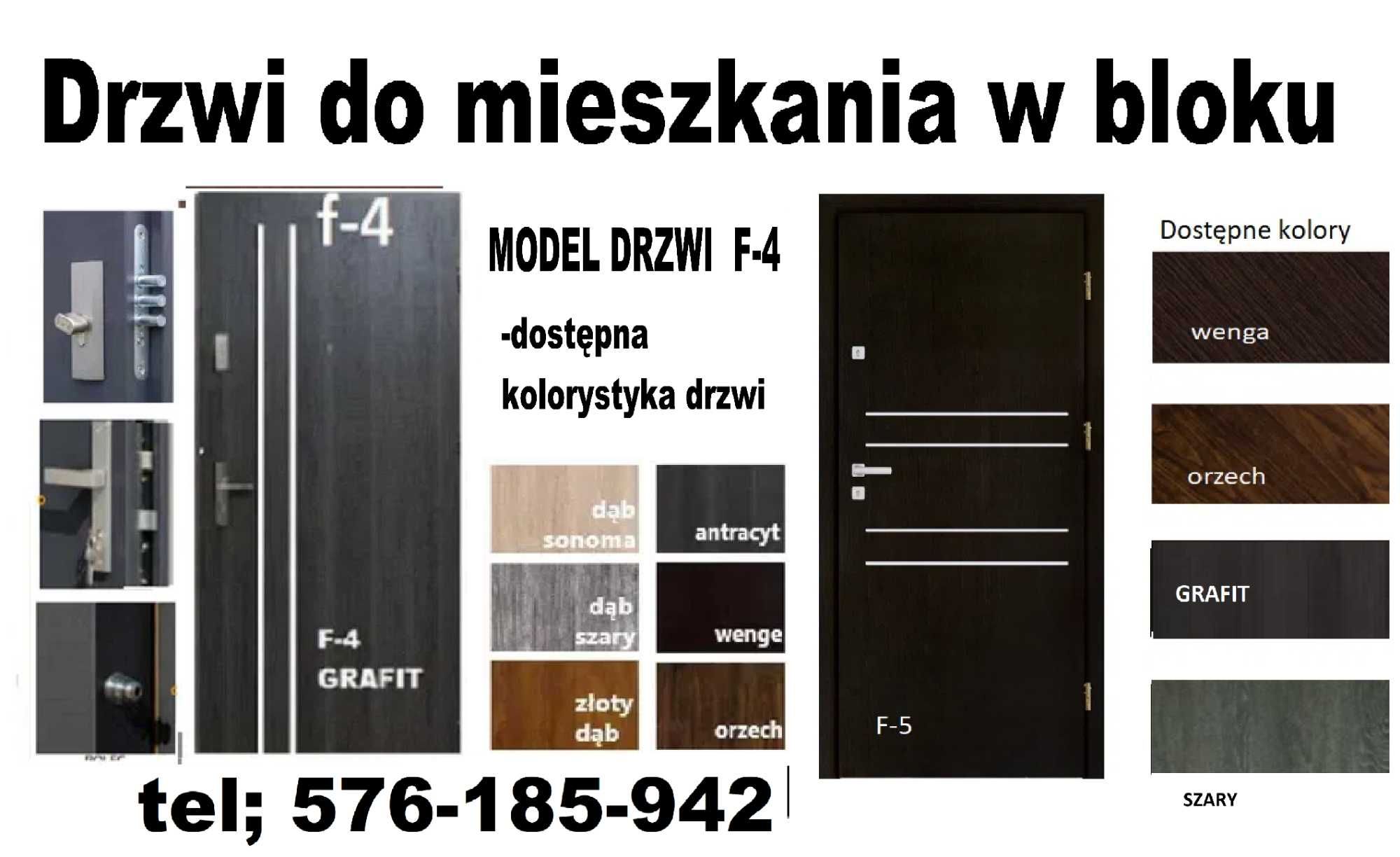 Drzwi zewnętrzne-wejściowe do mieszkań. Wewnątrzklatkowe z MONTAŻEM
