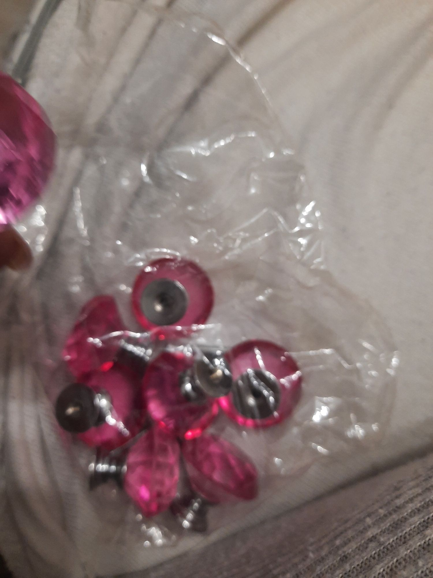 Gałki do szafki mebli diamenty kryształek rozowe dla dziewczynki nowe