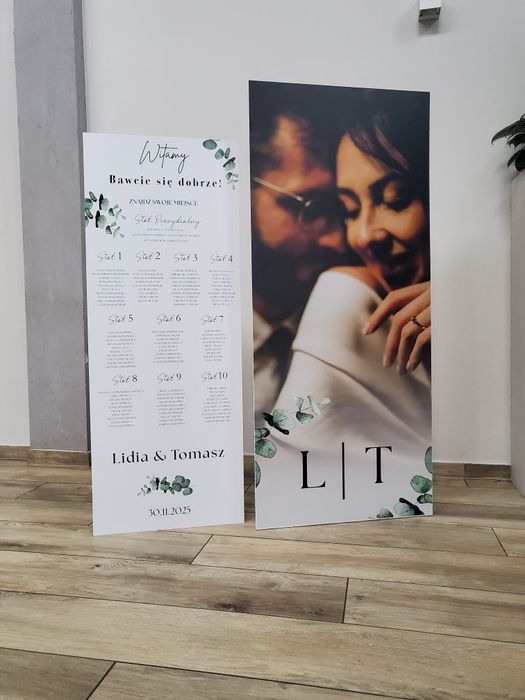 Wielkoformatowe zdjęcia z planem stołów ślub wesele