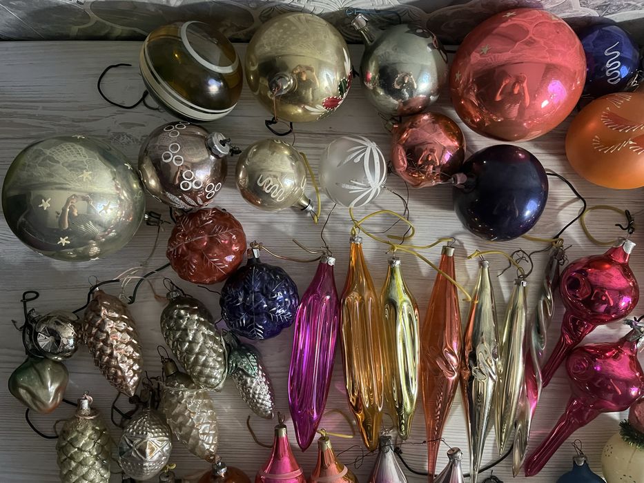 Бусы стеклярус новогоднее украшение. СССР.