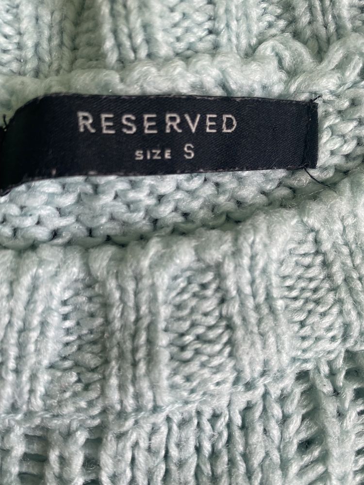 Sweter miętowy reserved r.S ciepły