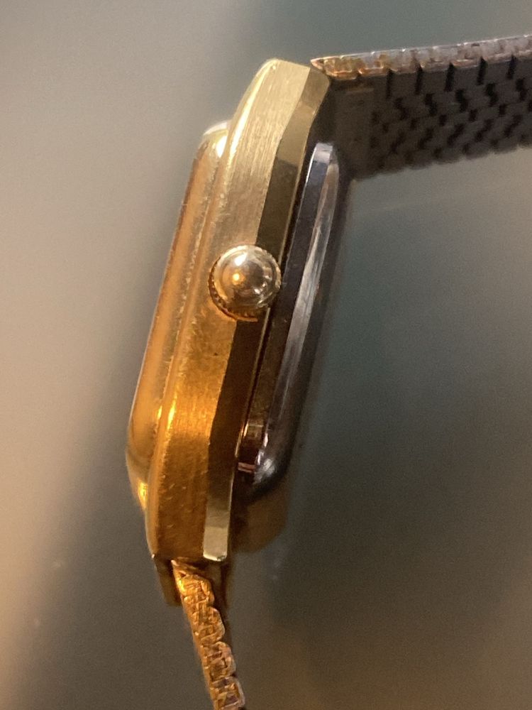 Enicar Automatic złocony damski zegarek szwajcarski Swiss Made sprawny