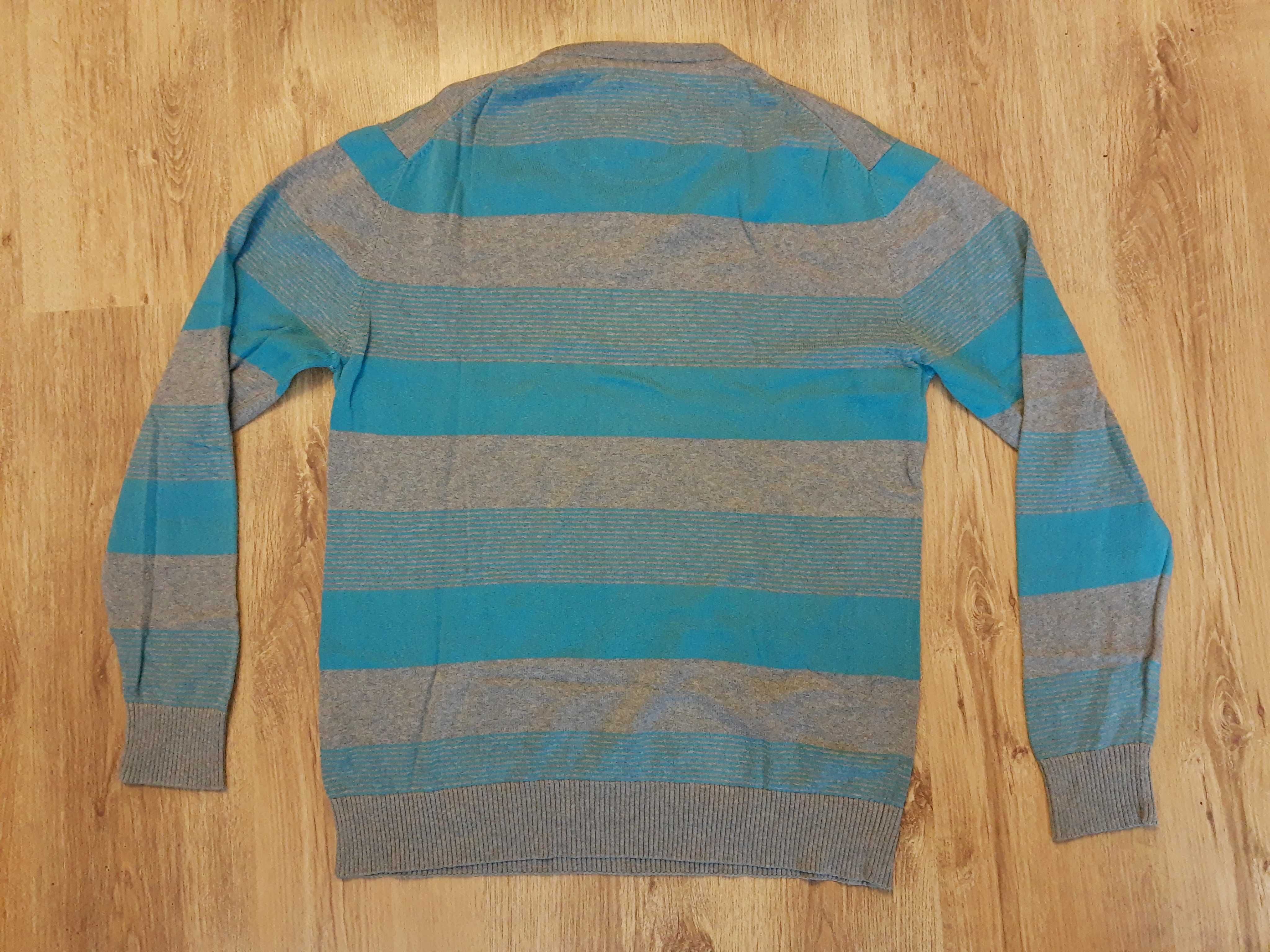 Szaro-niebieski sweter w paski Angelo Litrico