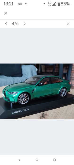 Model 1:18 MINIATURA BMW M3 G80 2020 Oryginał 80435a51948