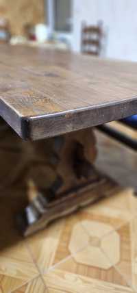 Mesa em madeira de carvalho maciço