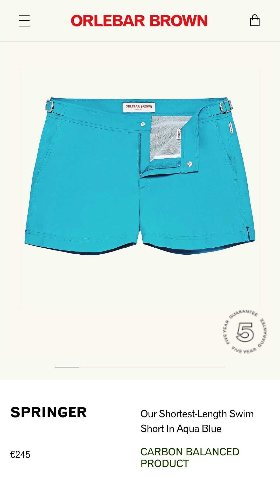 NV PRECO Orlebar Brown fato de banho Springer 31, como novo