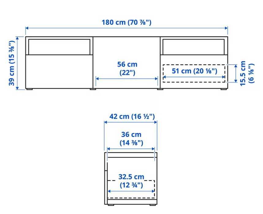 Szafka pod TV, Ikea BESTÅ - czarnybrąz