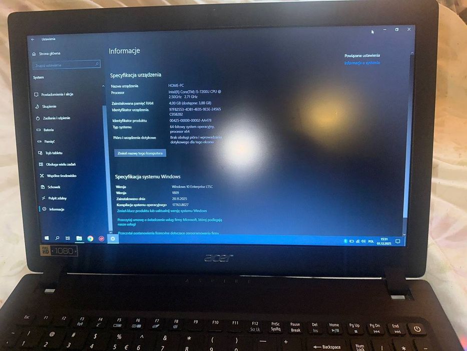 Laptop Acer Aspire 3 A315