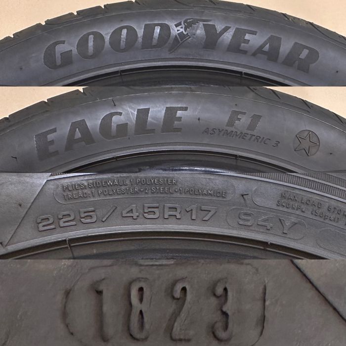 Opony letnie premium Goodyear 225/45/17 2023r cena za komplet wysyłka