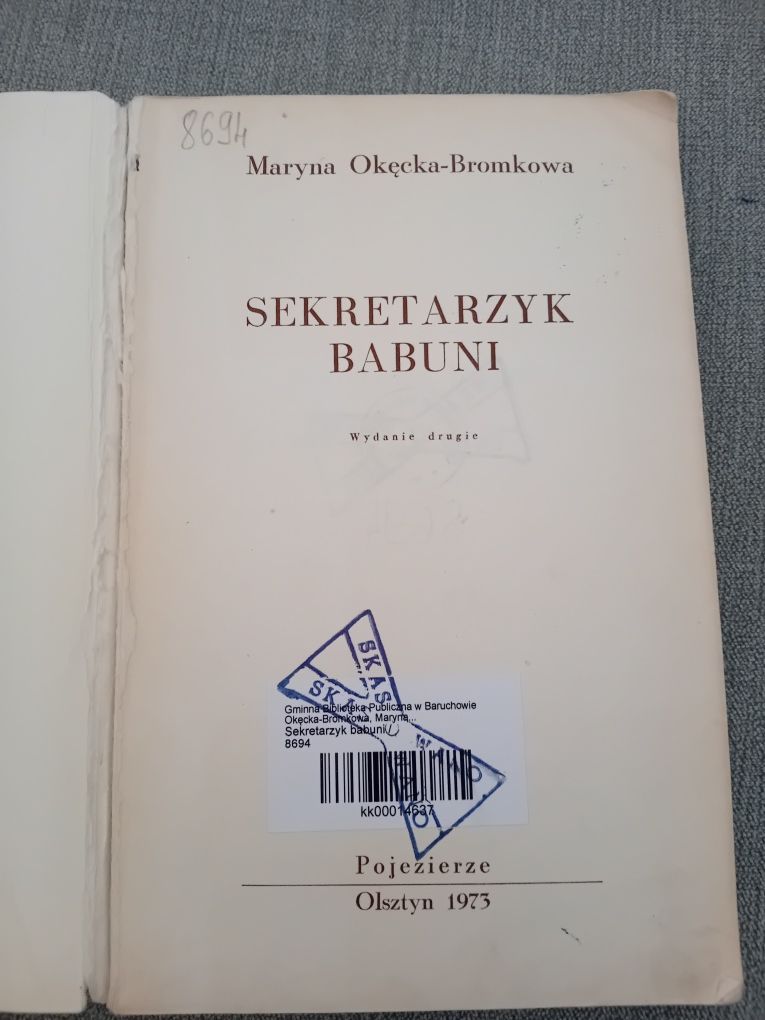 Maryna Okęcka-Bromkowa Sekretarzyk babuni