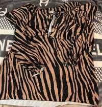 Włoska tunika sukienka oversize zebra