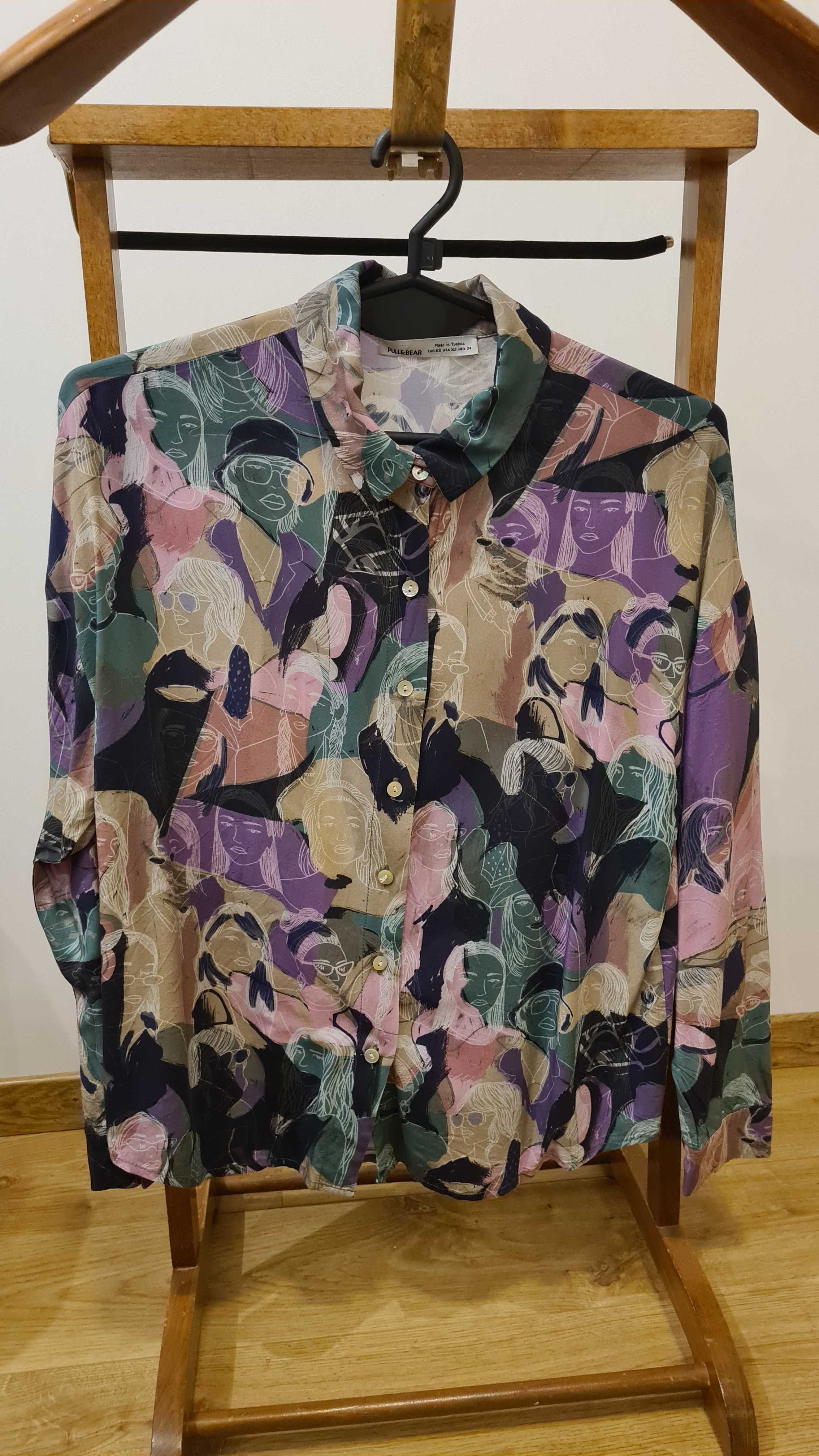 Koszula damska, Pull & Bear, XS, 34, wiskoza, kolorowa