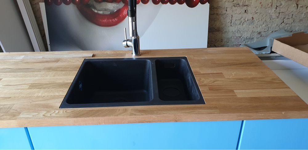 Zlewozmywak FRANKE podblatowy dwukomorowy z syfonami stan bardzo dobry