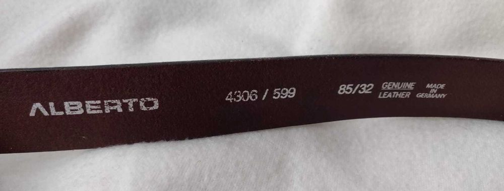 Pasek do spodni Alberto skóra naturalna męski brązowy skórzany