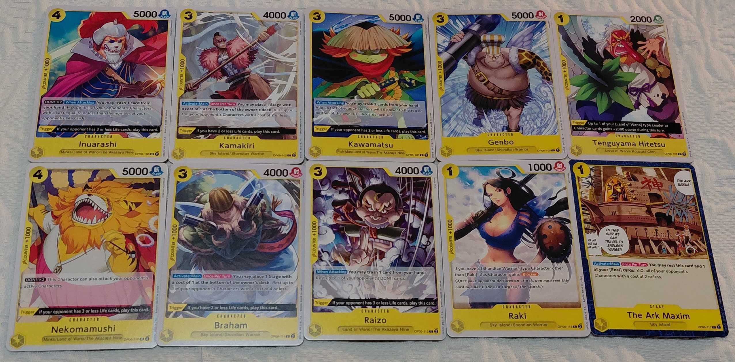 lote de 226 cartas one piece tcg OP06