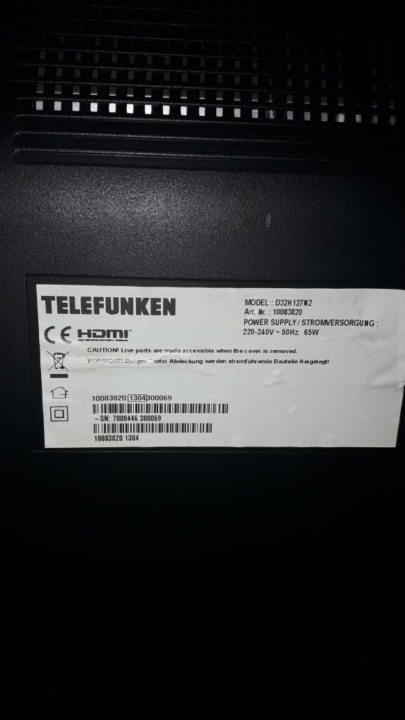 Продам телевизор Telefunker 32 диагональ.