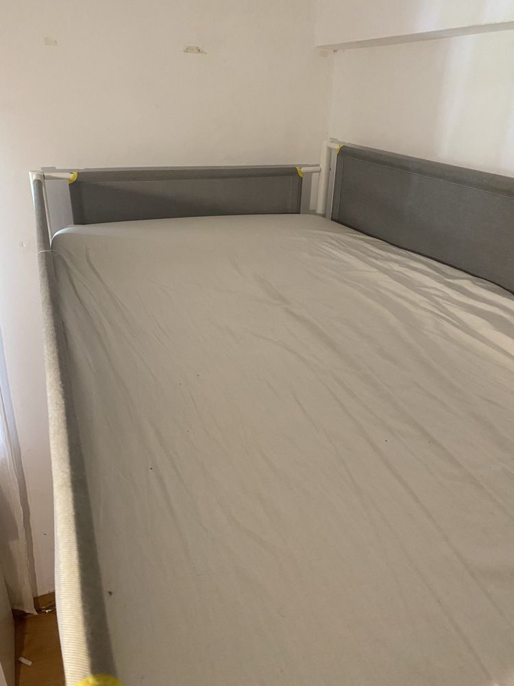 VITVAL Estrutura cama alta c/secretária, branco/cinz clr, 90x200 cm