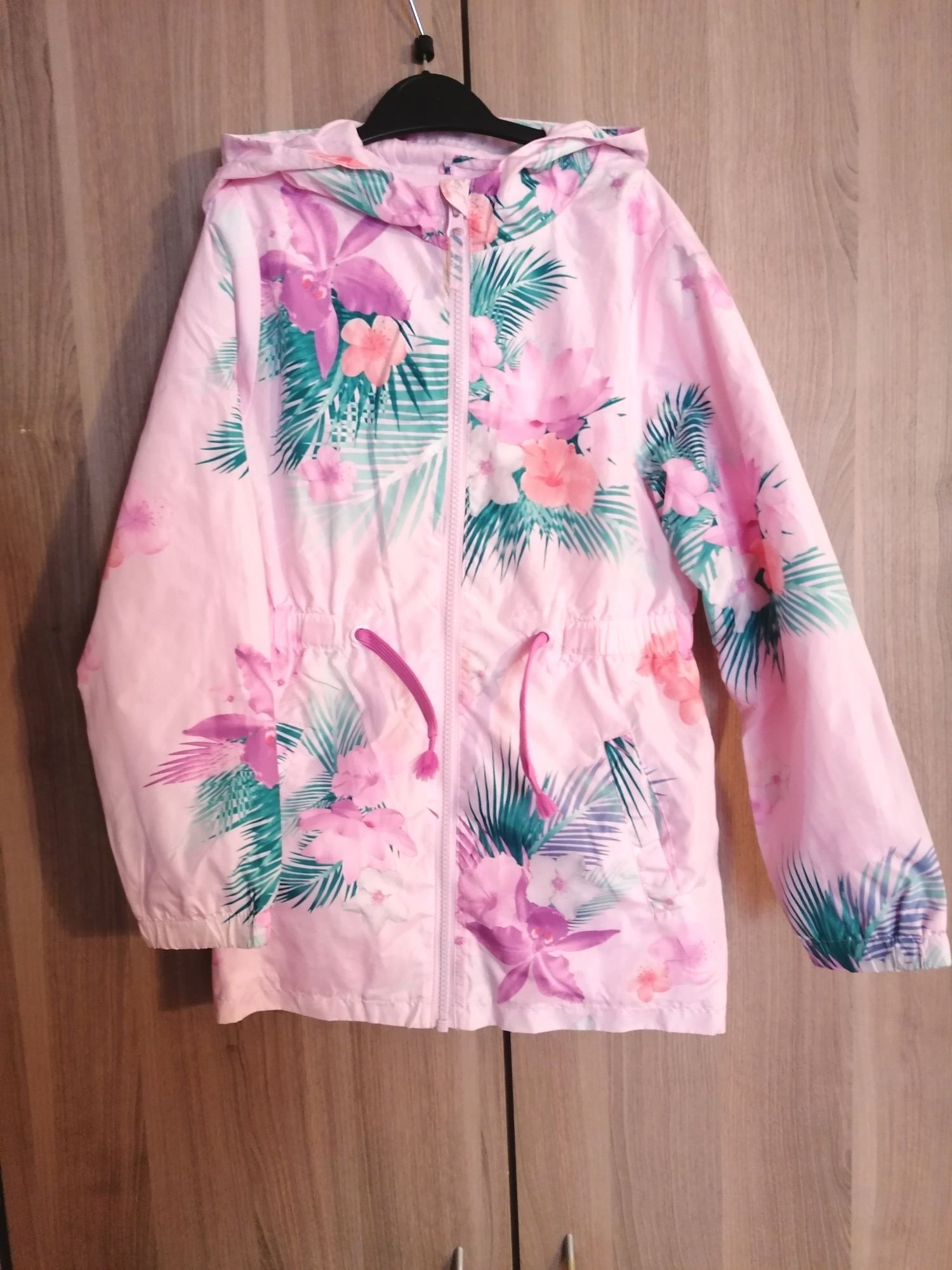 Cool Club kurtka wiosenna dziewczęca z kapturem, różowa, wodoodporna