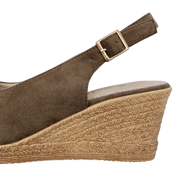 Sandały damskie na koturnie brązowe espadryle 39 Ellen cappuccino