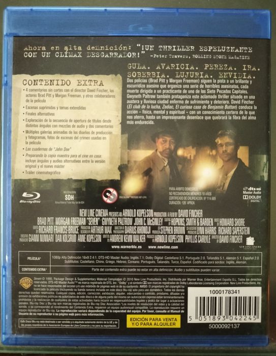 Blu-ray "Seven - Sete Pecados mortais"