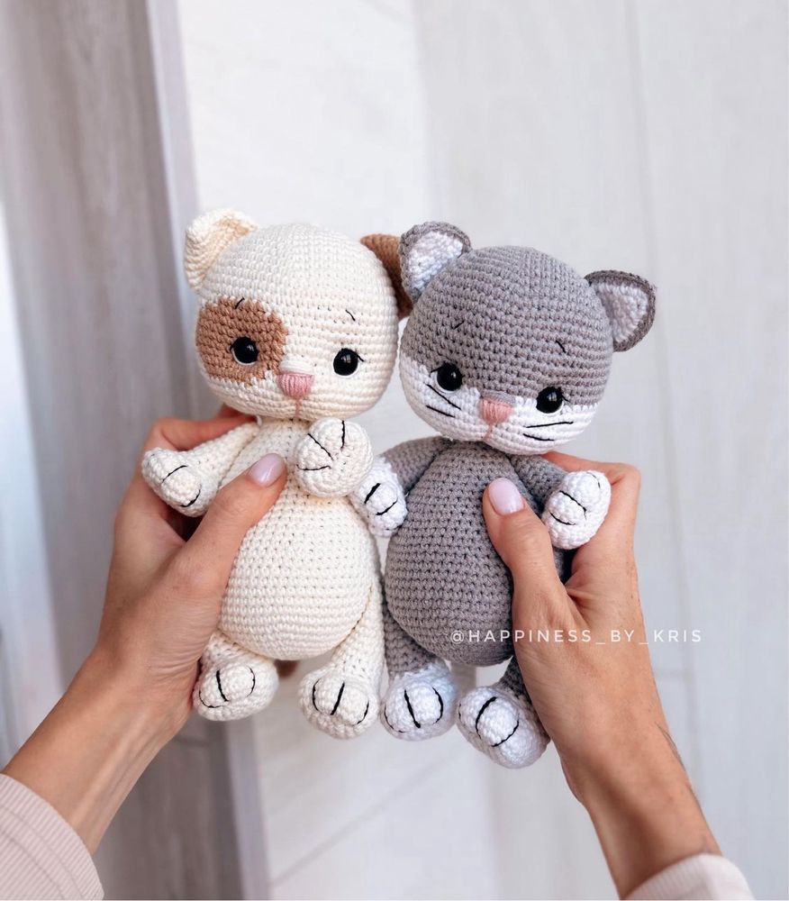 Вязаная игрушка, игрушка амигуруми, игрушка котик, котенок