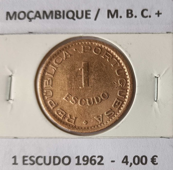 4 Moedas Portuguesas 1 Escudo Circuladas na Ex Colónia de Moçambique
