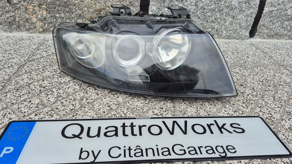 Ótica - Farol AUDI A4 B6 CABRIO ORIGINAL FUNDO NEGRO E XÉNON IMPECÁVEL