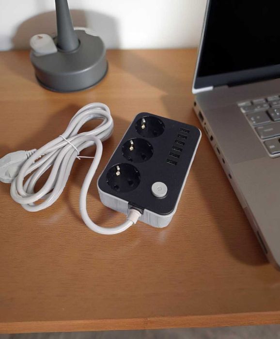 Подовжувач 3 розетки 6 usb 1,6 м удлинитель с юсб