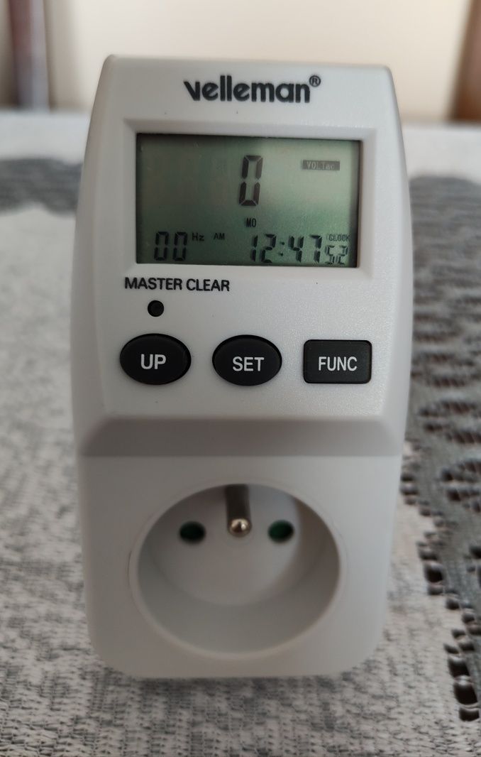 Miernik ilości zużytej energii kWh i kosztów, watomierz  Velleman